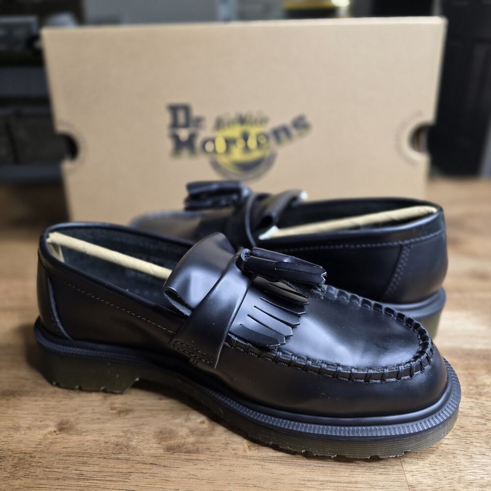 Dr. Martens Adrian Tassel Loafers Women’s US 6 Black Polished Leather NWT